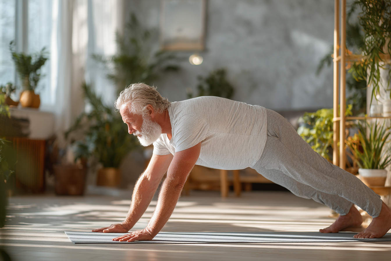 Fundadora de EcoZone Place practicando yoga